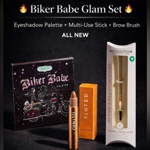 🔥 Biker Babe Glam Set Velvet 59 Palette + LIVE TINTED Huestick + Brow Brush. NE